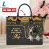German Shorthaired Pointer Dog Just A Girl Who Loves Dogs Leather Handbag