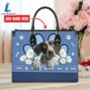 German Shorthaired Pointer Dog Lover Leather Bag With Daisy Flowers