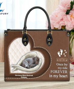 German Shorthaired Pointer Forever In My Heart Leather Bag