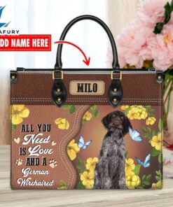 German Wirehaired Pointer Dog All You Need Is Love And A Leather Handbag