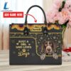German Wirehaired Pointer Dog Just A Girl Who Loves Dogs Leather Handbag