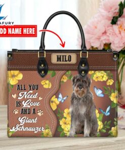 Giant Schnauzer Dog All You Need Is Love And A Leather Handbag