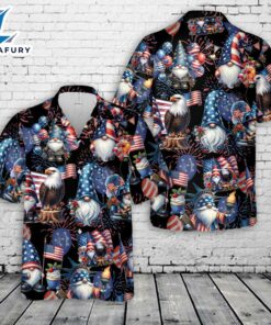 Gnome America Independence Day, 4th Of July Hawaiian Shirt