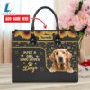 Golden Retriever Dog Just A Girl Who Loves Dogs Leather Handbag Love Your Pet 2 Golden Retriever Dog Just A Girl Who Loves Dogs Leather Handbag