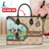 Great Dane Dog Duccy Dog Lover Leather Handbag