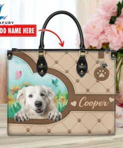 Great Pyrenees Dog Duccy Dog Lover Leather Handbag