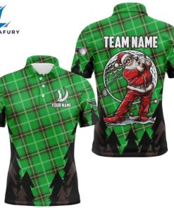 Green Argyle Pattern Santa Golfer Custom Mens Christmas Best Team