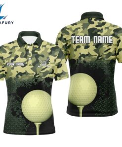 Green Camo Mens Golf Polo Shirts Customized Camouflage