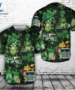Green Fire Trucks Patrick's Day Baseball Jersey