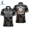 Grey Grunge Orange Skull Mens Golf Polo Shirts Custom Gift Summer 2 Grey Grunge Orange Skull Mens Golf Polo Shirts Custom