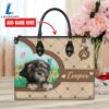 Havanese Dog Duccy Dog Lover Leather Handbag
