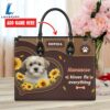 Havanese Dog Kisses Fix Everything Leather Handbag