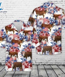 Hereford Calf, 4th Of July Hawaiian Shirt