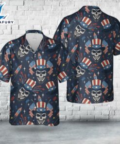 Independence Day 4th Of July Skull Hawaiian Shirt