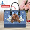 Irish Setter Dog Lover Leather Bag With Daisy Flowers