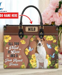 Jack Russell Terrier Dog All You Need Is Love And A Leather Handbag
