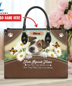 Jack Russell Terrier Dog Are Not Our Whole Life But They Make Our Lives Whole Leather Handbag
