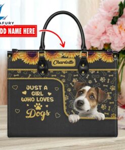 Jack Russell Terrier Dog Just A Girl Who Loves Dogs Leather Handbag
