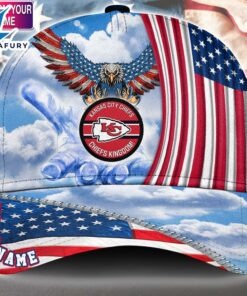 _Kansas City Chiefs Cap Pride US 4th Of July Cap Veterans Cap Custom Name