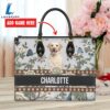 Labrador Retriever Dog Bior Leather Handbag With Flowers And Butterfly Love Your Pet 2 Labrador Retriever Dog Bior Leather Handbag With Flowers And Butterfly