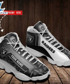 Las Vegas Raiders Custom Name Air Jordan 13 Sneakers