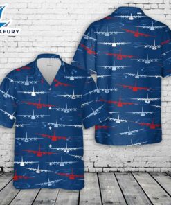 Lockheed Martin C-130J Super Hercules Silhouette, 4th Of July Hawaiian Shirt