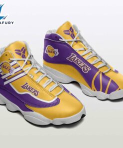 Los Angeles Lakers Custom Name Air Jordan 13 Sneakers. Best Gift For Men And Women