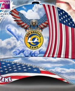 Los Angeles Rams Cap Pride US 4th Of July Cap Veterans Cap Custom Name