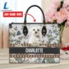 Maltese Dog Bior Leather Handbag With Flowers And Butterfly Love Your Pet 2 Maltese Dog Bior Leather Handbag With Flowers And Butterfly