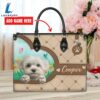 Maltese Dog Duccy Dog Lover Leather Handbag