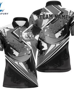 Men Golf Polo Shirt Custom Black And White Male Golf Attire