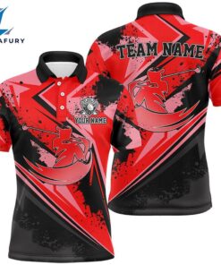 Men Golf Polo Shirt Custom Red Camo Green Male Golf Attire