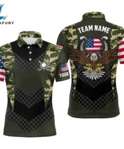 Mens Custom Name American Flag Camo Eagle Patriotic