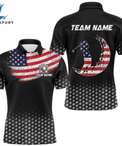 Mens Golf Polo Shirts Custom American Flag Patriotic Golf Outfits Men, Best Golf Gifts