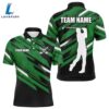 Mens Golf Polo Shirts Custom Black And Green Golf Attire