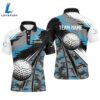 Mens Golf Polo Shirts Custom Blue Camo Golf Ball Golf Attire