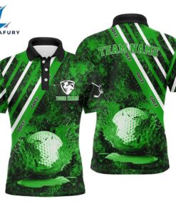 Mens Golf Polo Shirts Custom Green Camo Golf Sport Team Jerseys, Golf Outfits