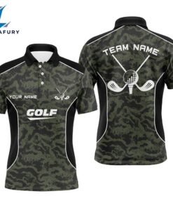 Mens Golf Polo Shirts Custom Green Camo Golf Tops