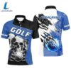 Mens Golf Polo Shirts Custom Skull Golf Ball Fire Golf Jerseyss Blue Gift Summer 3 Mens Golf Polo Shirts Custom Skull Golf Ball Fire Golf Jerseyss Blue