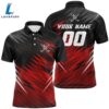 Mens Golf Polos Shirts Custom Black And Red Lightning Team