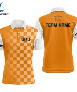 Mens Golf Polos Shirts Custom Name Funny For Men Orange