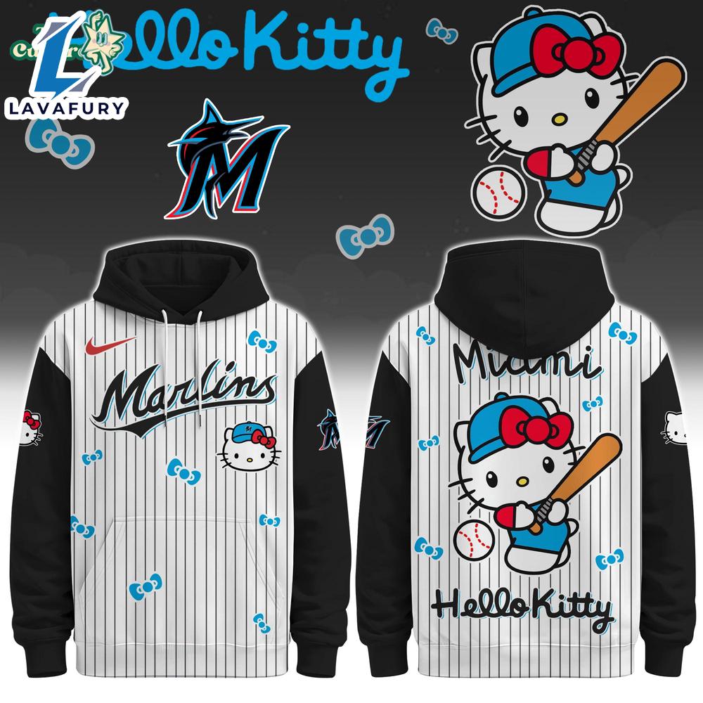 Miami Marlins Hello Kitty Special Edition Fan Hoodie For Man And Women Miami Marlins Hello Kitty Special Edition Fan Hoodie For Man And Women