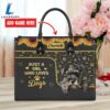 Miniature Schnauzer Dog Just A Girl Who Loves Dogs Leather Handbag