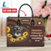 Miniature Schnauzer Dog Kisses Fix Everything Leather Handbag