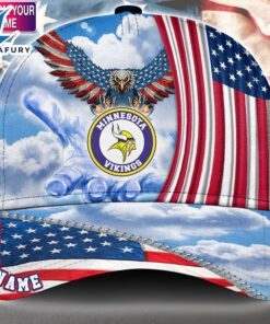 Minnesota Vikings Cap Pride US 4th Of July Cap Veterans Cap Custom Name