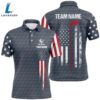 Navy American Flag Mens Golf Polo Shirts Custom Patriotic Team