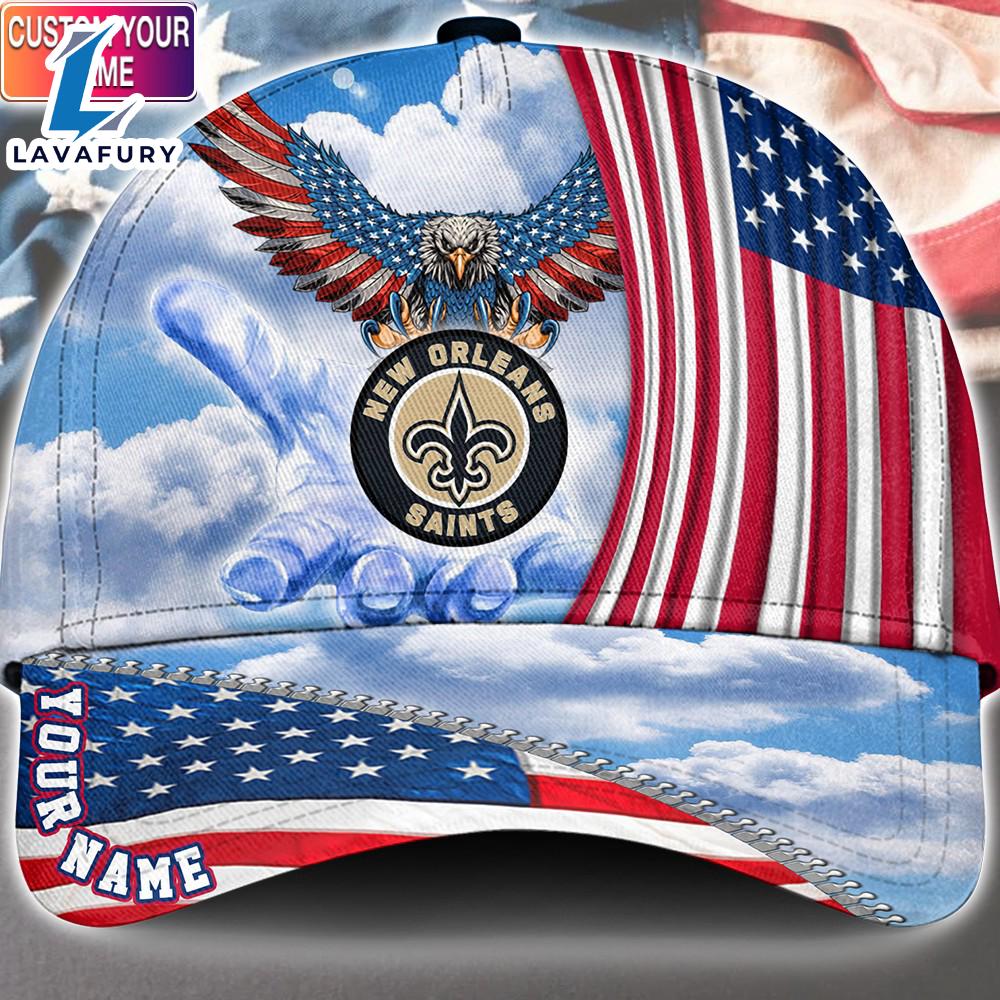 New Orleans Saints Cap Pride US 4th Of July Cap Veterans Cap Custom Name 4th Of July New Orleans Saints Cap Pride US 4th Of July Cap Veterans Cap Custom Name 4th Of July