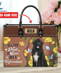 Newfoundland Dog All You Need Is Love And A Leather Handbag
