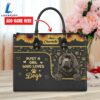 Newfoundland Dog Just A Girl Who Loves Dogs Leather Handbag