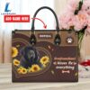 Newfoundland Dog Kisses Fix Everything Leather Handbag